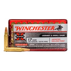 Winchester varmint & small game 17 hmr, 20 grain