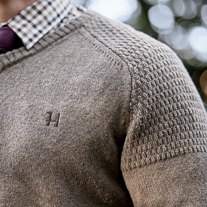 Härkila Vincent Merino V-Neck Pullover Dark Sand loo