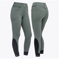 Cavalleria Toscana ridebukser "Silicone Print" m. fuldgrip - sage green