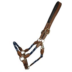 Santa Cruz lædergrime m. træktov - cognac/navy