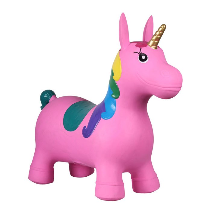 Jumpy Unicorn hoppehest - lyserød