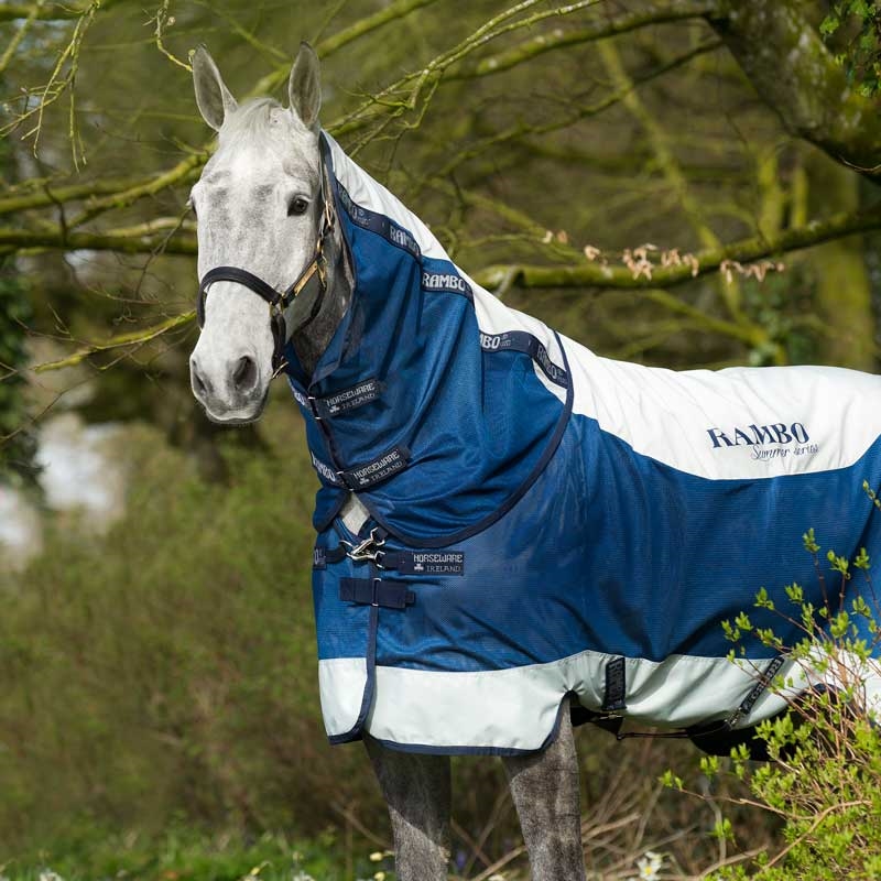 Horseware Rambo Summer Series V-front Turnout dækken 0g. - navy