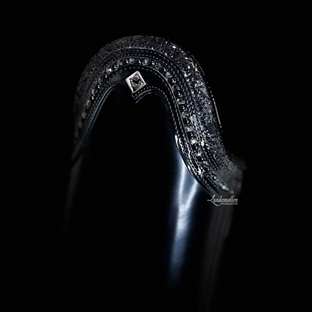 De Niro "Bellini" ridestøvler - sort lak m. Rondine top Brushed med Gala Frame og krystaller