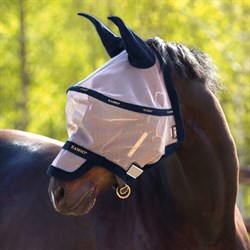Horseware Rambo fluemaske "Flymask Plus" - oatmeal/navy