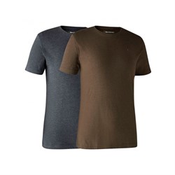 Deerhunter Basic 2 pack T-Shirt - Brun/Grå - Køb hos Lundemøllen