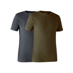 Deerhunter Basic 2 pack T-shirt - Grøn/Grå - Køb hos Lundemøllen