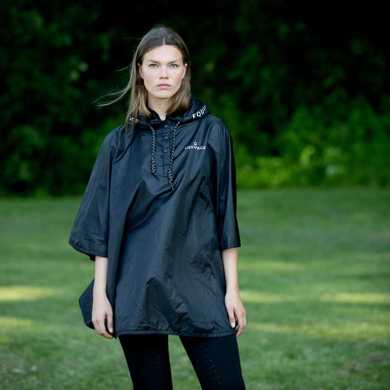 Equipage regn poncho i sort