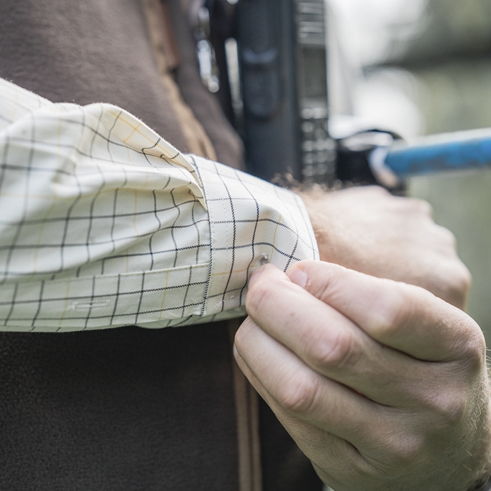 Härkila Portfield L/S-skjorte Grape leaf detalje