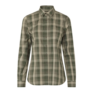 Härkila Akeena L/S Shirt W, Forest Night check