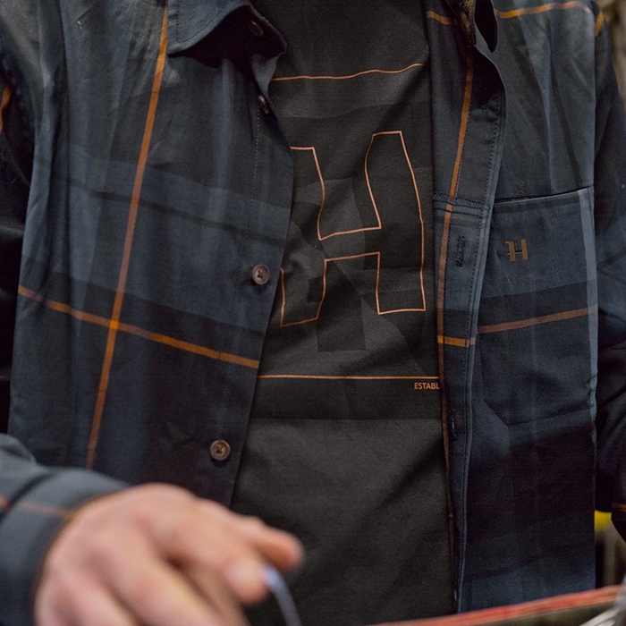 Härkila Akse L/S-skjorte, Blackberry check detail