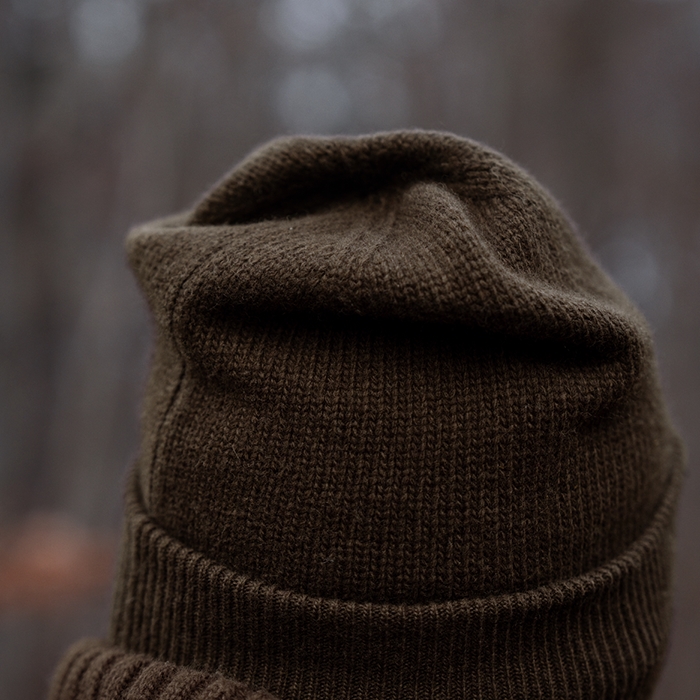 Härkila Annaboda WSP beanie, Demitasse brown detalje