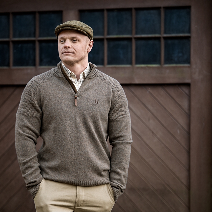 Härkila Vincent Merino Half Zip Pullover, Dark Sand stemning