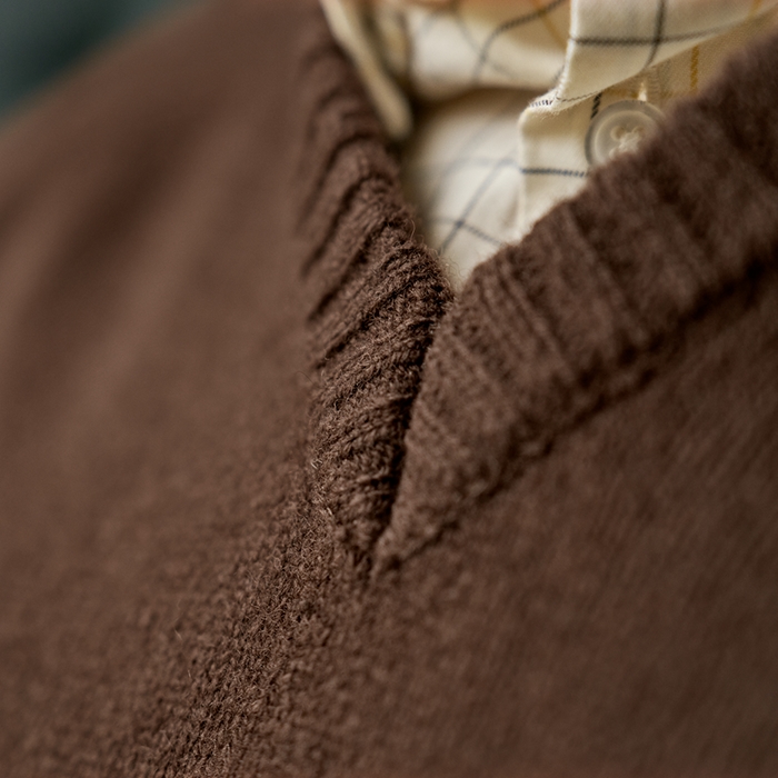 Härkila Vincent Merino V-Neck Pullover, Demitasse brown v-neck