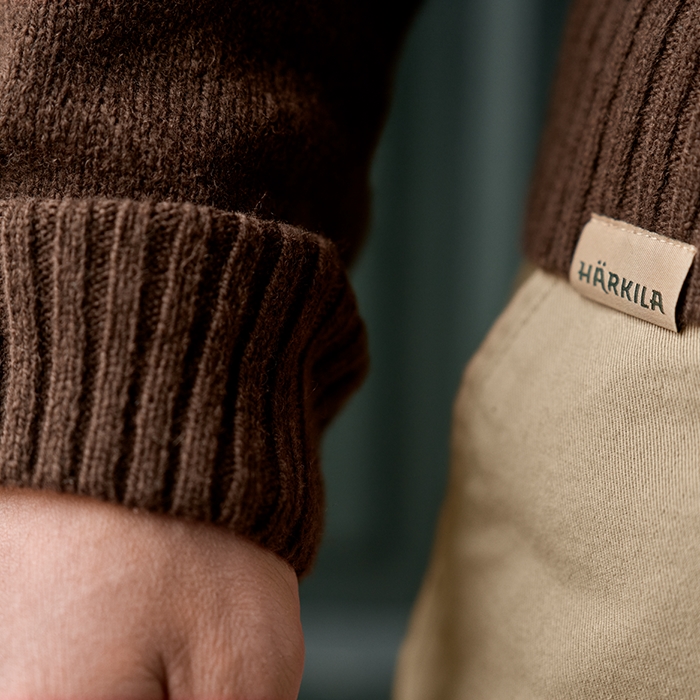 Härkila Vincent Merino V-Neck Pullover, Demitasse brown detail two
