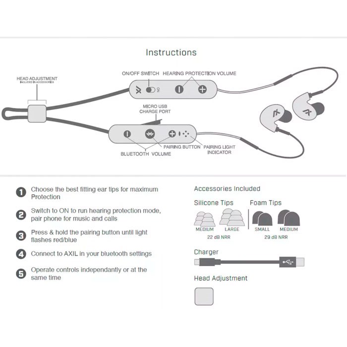 In-Ear høreværn AXIL Ghost Stryke BT - Køb hos Lundemøllen