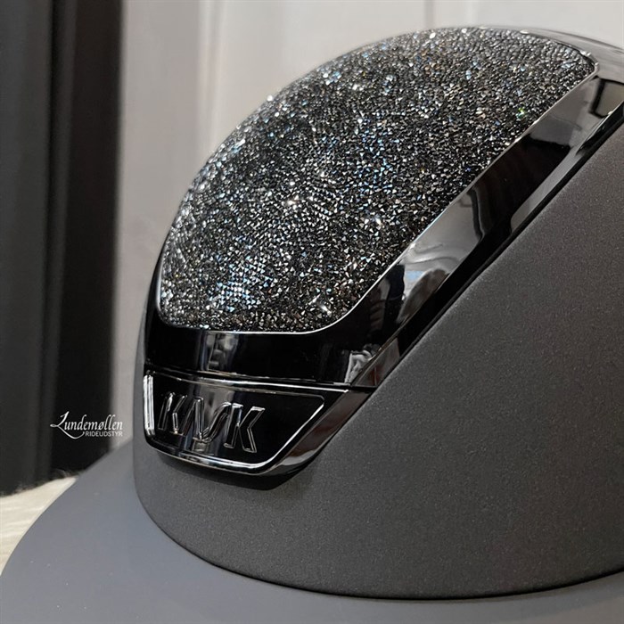 KASK Star Lady Chrome ridehjelm - Black m. Crystals Midnight, Anthracite + Rivets