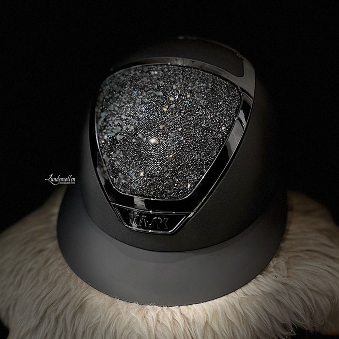 KASK Star Lady Chrome ridehjelm - Black m. Crystals Midnight, Anthracite + Rivets