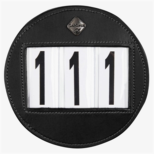 Lemieux stævnenummer i læder, rund - sort