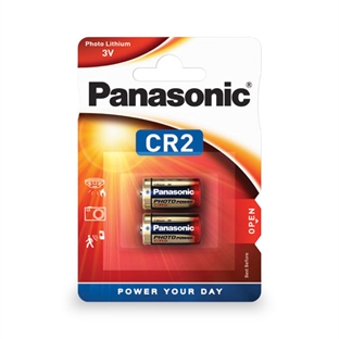 Panasonic CR2 3V Lithium Power batteri - 2 Stk.