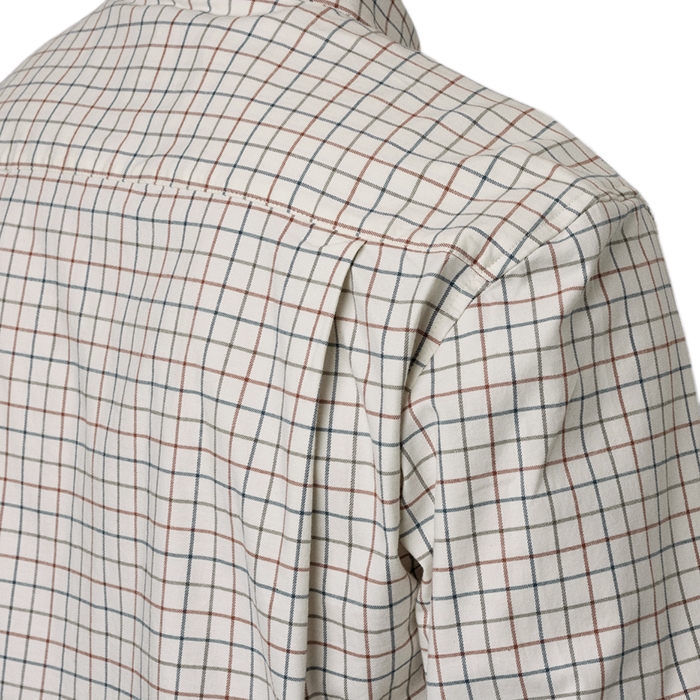 Seeland Oxford Shooting Skjorte, Grape Leaf/Terracotta Check - skulder