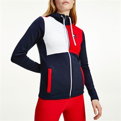 Tommy Hilfiger trøje "Training Jacket Color Block" - desert sky