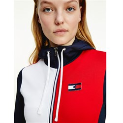 Tommy Hilfiger trøje "Training Jacket Color Block" - desert sky