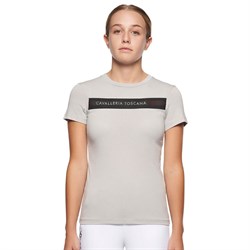 Cavalleria Toscana T-Shirt "Team" Elastic Band Junior - Lysegrå