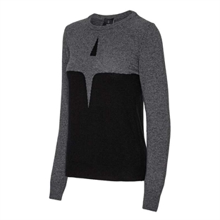 Trolle cashmere og uld sweater i sort/grå