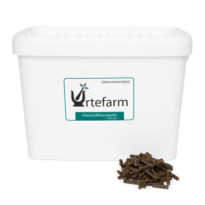 Urtefarm Vitamin og Mineral Pellets m. urter 10kg.