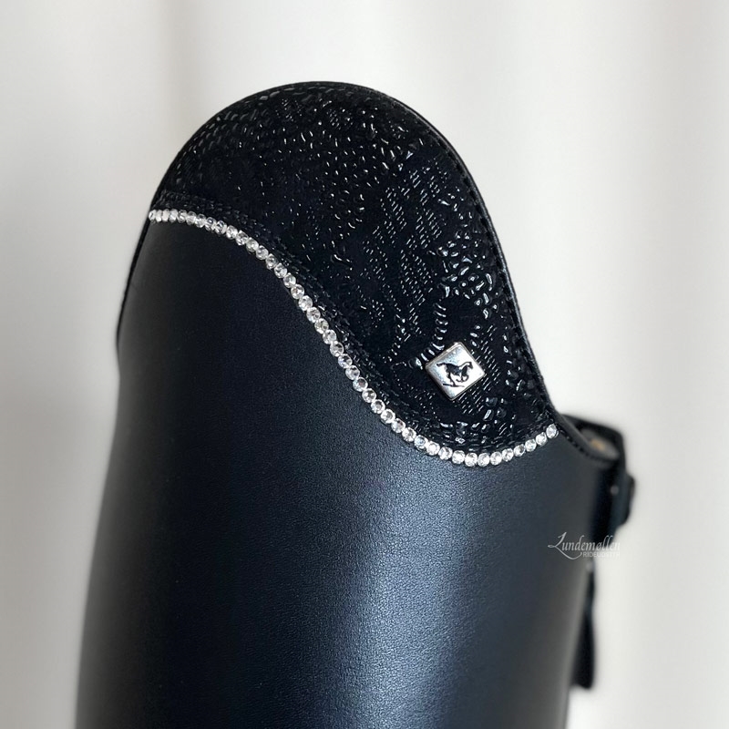 De Niro "Bellini" ridestøvler - sort m. Uptop PZO og krystaller
