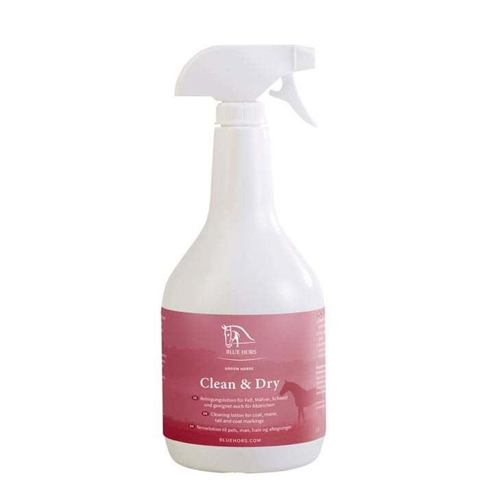 Blue Hors Clean & Dry 1liter. - til tørshampoo  hors clean & dry til heste - Køb hos Lundemøllen