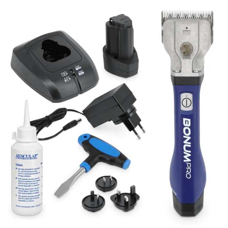 Aesculap klippemaskine "Bonum Pro" m. batteri - blå