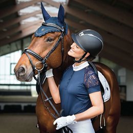 Equipage showshirt "Brooke" med blonder - navy