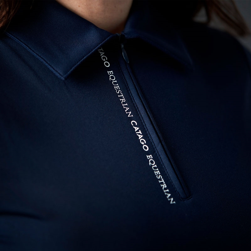 Catago "Nash" zip polo top - navy