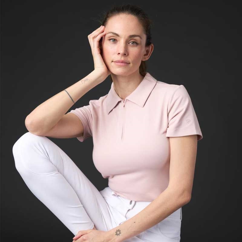 Catago "Nash" zip polo top - Burnished lilac på rytter