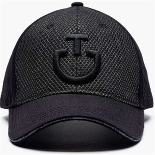 Cavalleria Toscana cap mesh sort med logo tæt på