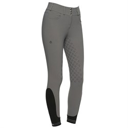 Cavalleria Toscana ridebukser "Hight Waist Silicone" m. fuldgrip - grey