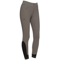 Cavalleria Toscana ridebukser "High Waist Silicone Full grip" - Mud