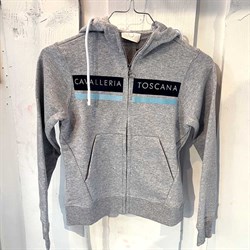 Cavalleria Toscana hoodie med stribe og logo i lysegrå