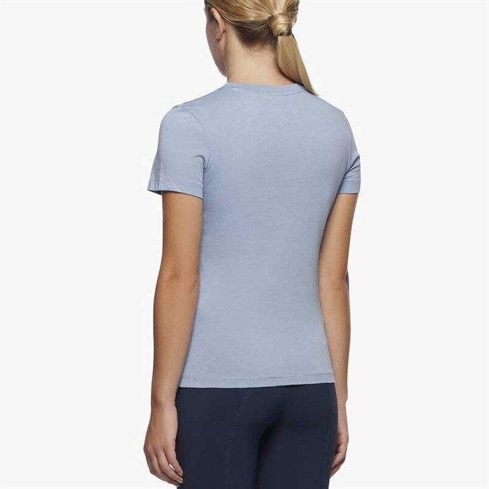 Cavalleria Toscana "Mini CT Degradé S/S Cotton T-shirt" - Lyseblå se bagfra