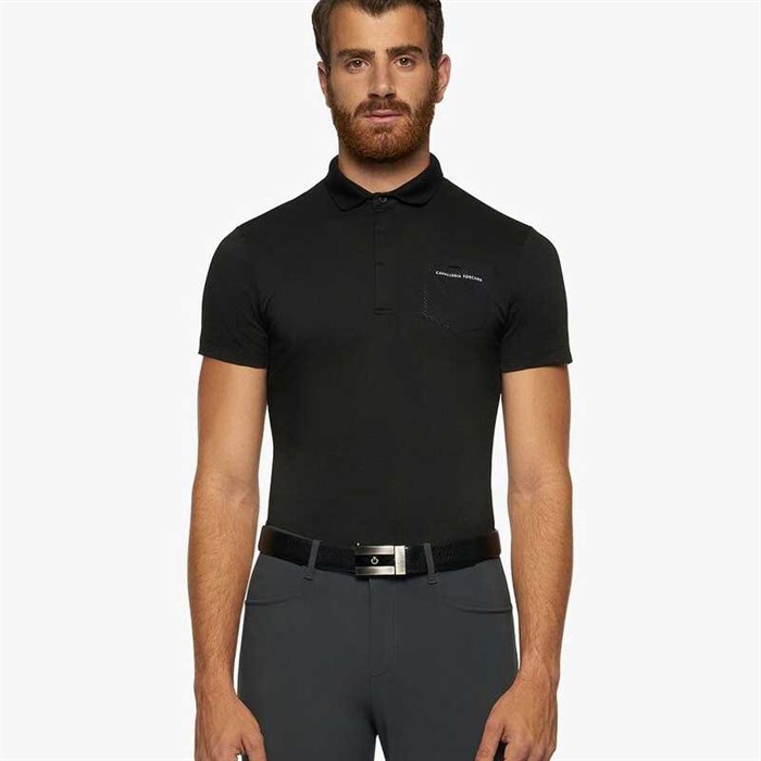 Cavalleria Toscana Jersey Pique Polo til herre - Sort