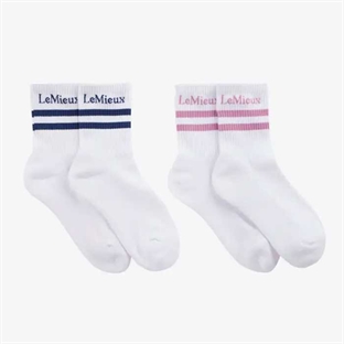 LeMieux ''Crew socks" 2-pak - Hvid/Fondant/Navy