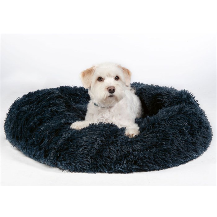 Donut hundeseng "Fluffy" - dark blue/grey