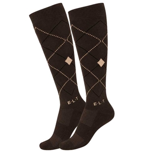 ELT ridestrømper "Argyle" - espresso