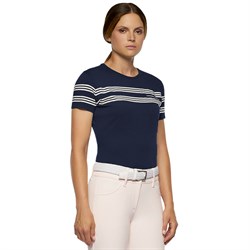 Cavalleria Toscana "embossed silicone stripes" T-shirt - Navy