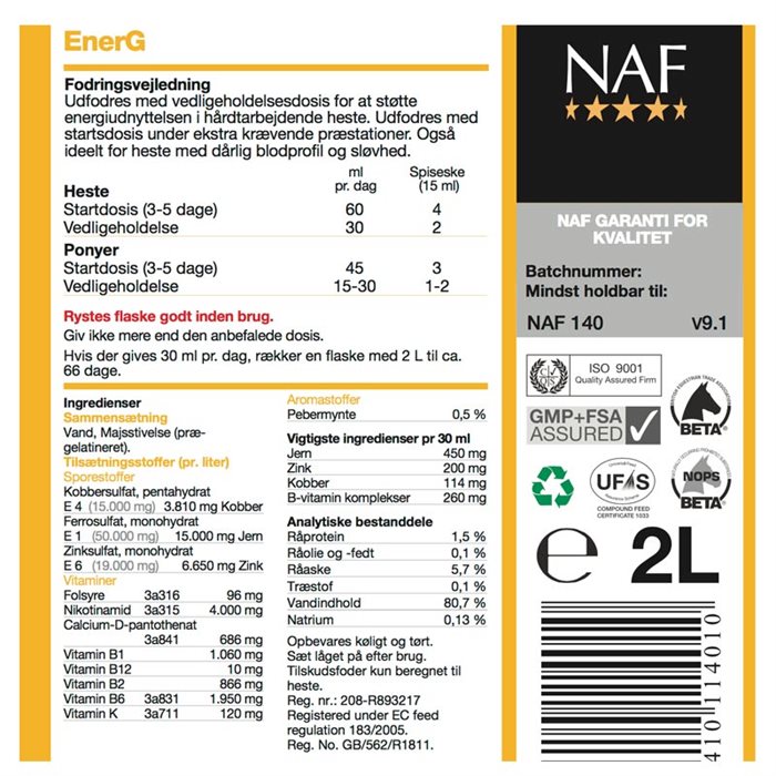 NAF EnerG - energiboost til heste