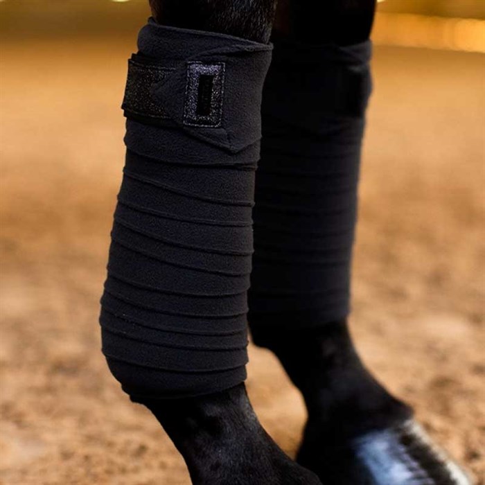 Equestrian Stockholm bandager All Black Glimmer på forben
