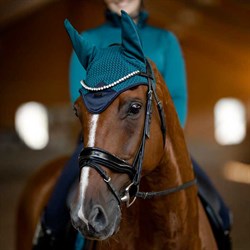 Den smukke Aurora Blues hut fra Equestrian Stockholm på hest