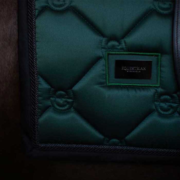 Helt tæt på logo\'et af den smukke Sycamore Green fra Equestrian Stockholm