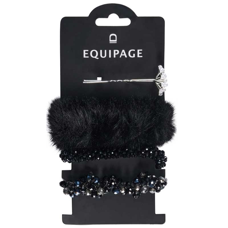 Equipage stævne hårsæt - sort/crystal